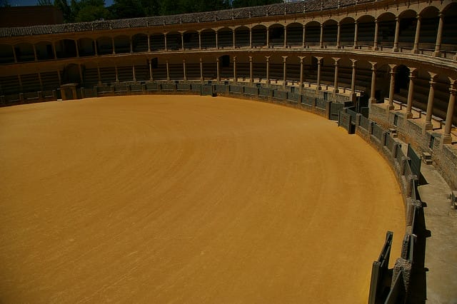 bull fighting arena empty