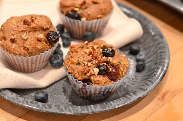 Zucchini Blueberry Muffins Vegan