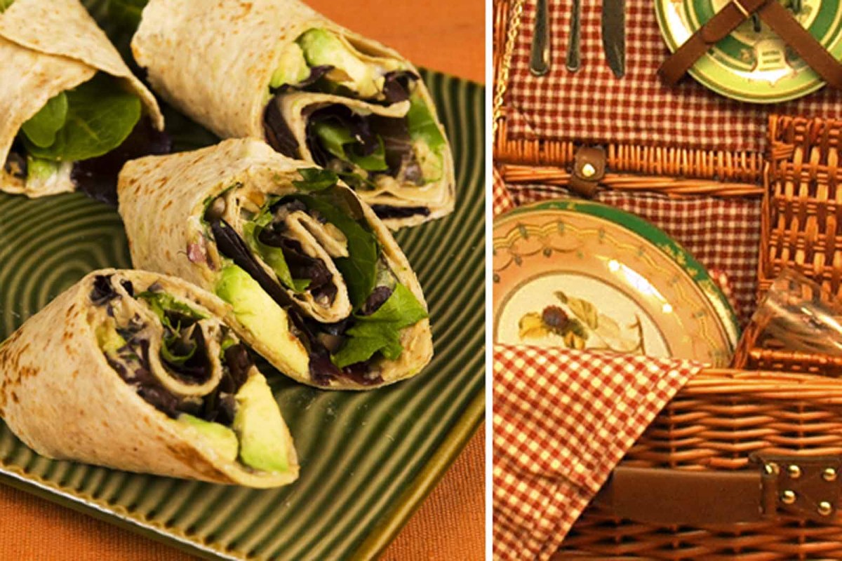 hummus and veggie wrap