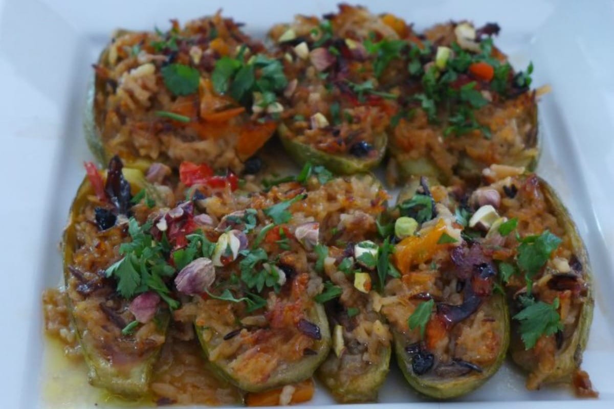Stuffed Zucchini With Middle Eastern and Sicilian Flavors [Vegan, Gluten-Free]