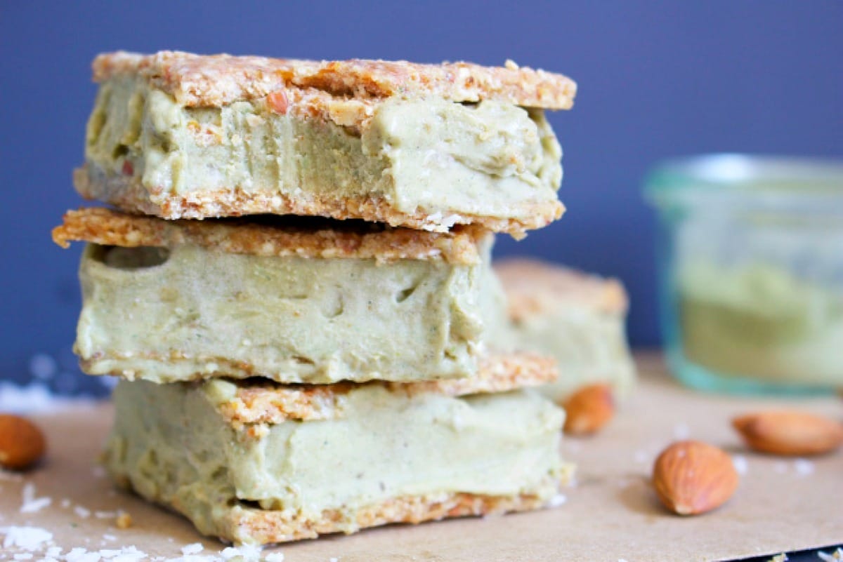 Matcha Vanilla Ice Cream Sandwiches [Vegan, Gluten-Free]