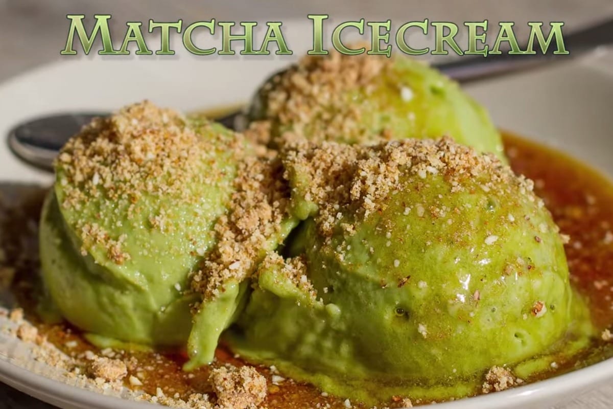 2 Minute Matcha Ice Cream With Baklava Sprinkles [Vegan, Gluten-Free]