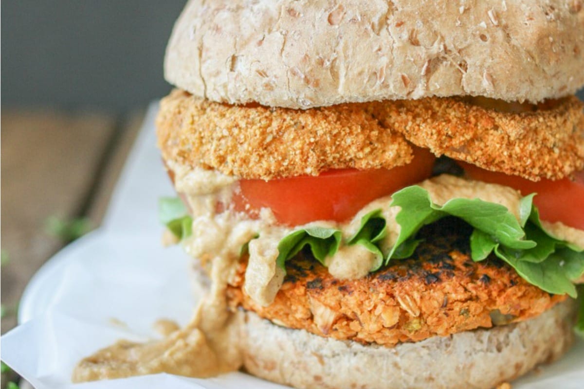 Spicy Cauliflower Chickpea Burger [Vegan, Gluten-Free]