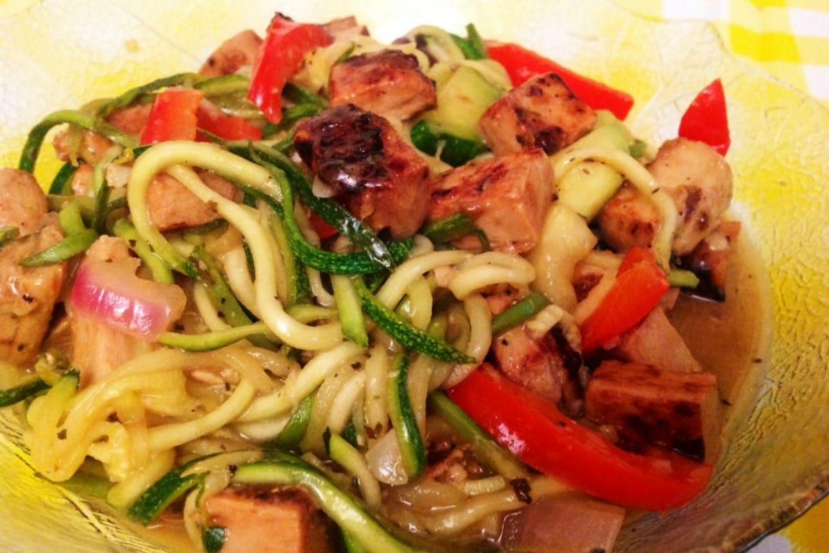 Vegan Orange &lsquo;Chicken&rsquo; With Zucchini Noodles