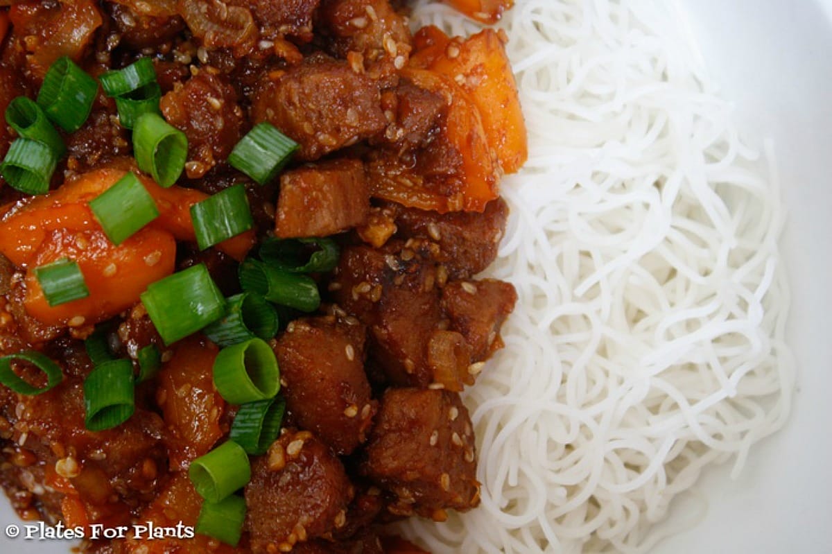 Sweet and Spicy Vegan Pork