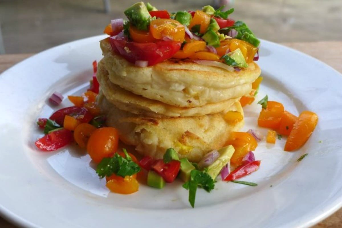 Mexican Corn Pancakes With Homemade Salsa [Vegan]