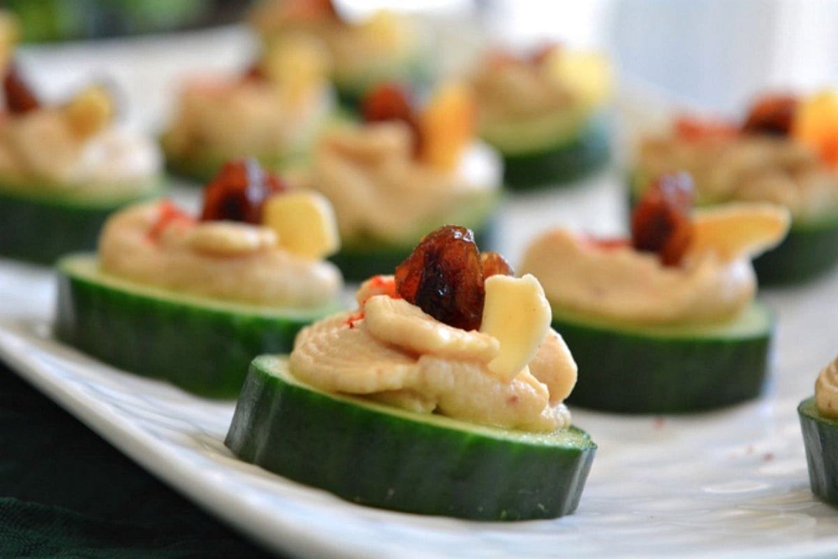 Cucumber Hummus Canap&eacute; [Vegan, Gluten-Free]
