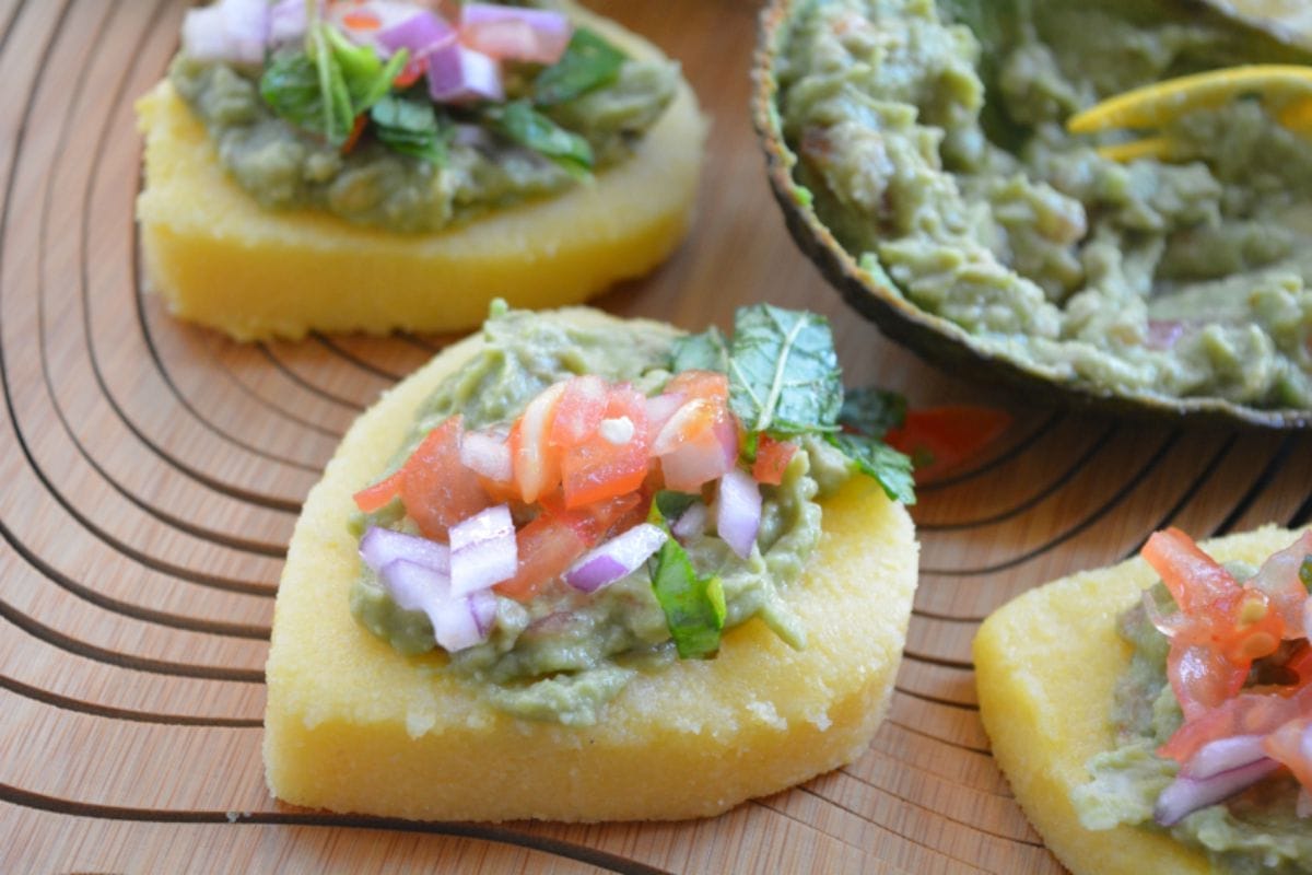 Cheezy Polenta Bruschetta [Vegan, Gluten-Free]