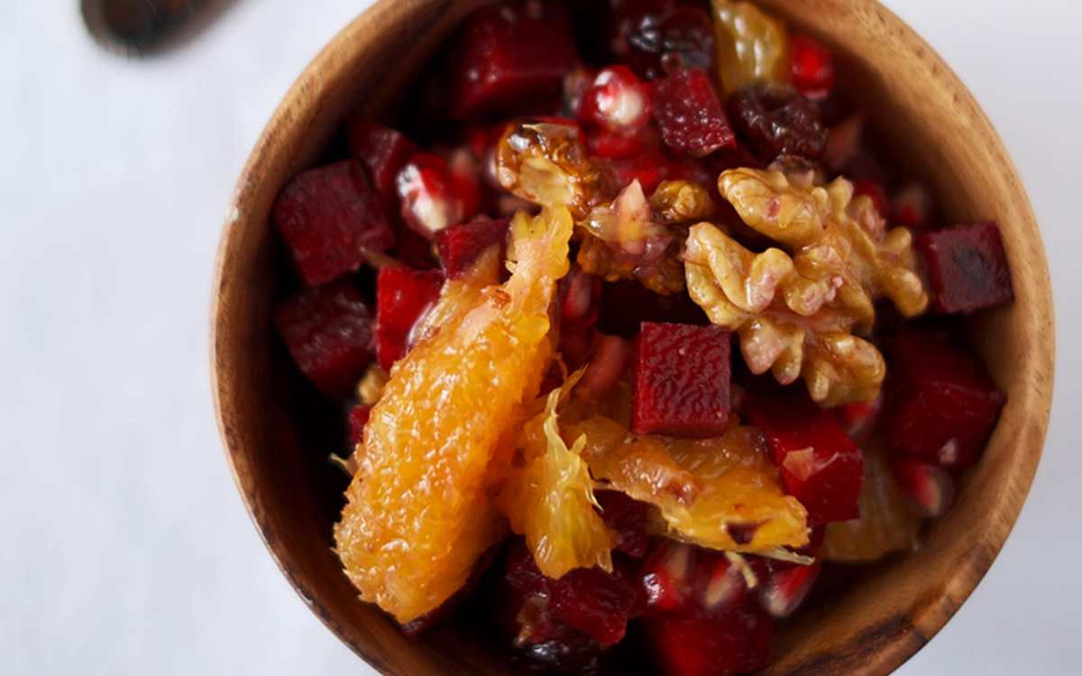 Citrus Walnut Beet Breakfast Bowl