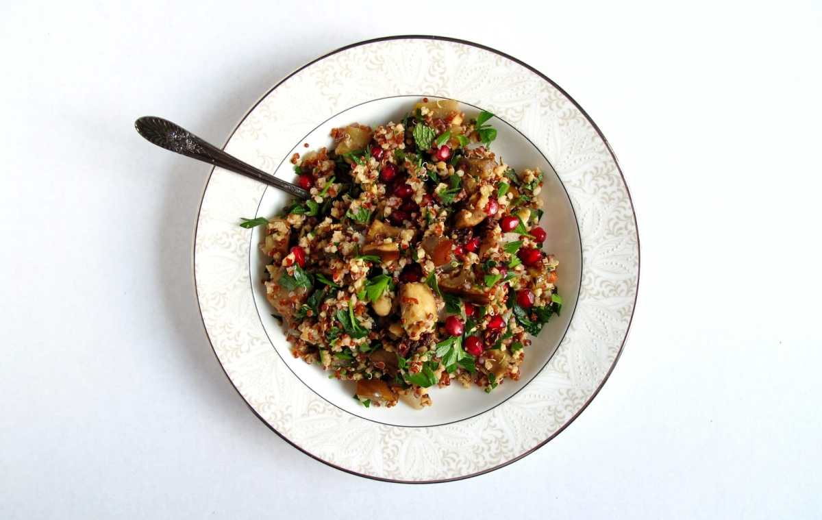 Pomegranate and Hazelnut Moroccan Grain Salad [Vegan, Gluten-Free]