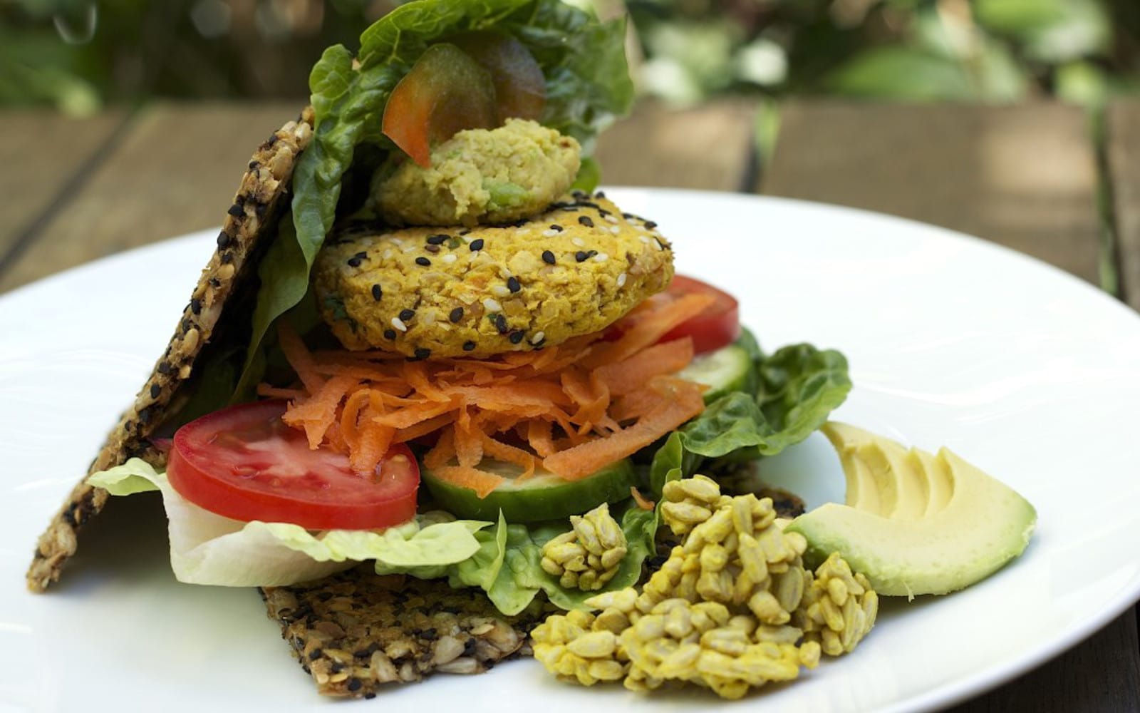 raw sprouted hummus veggie burger