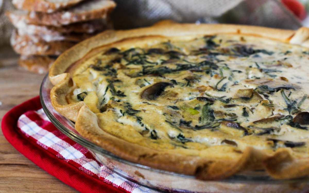 Button Mushroom and Leek Quiche
