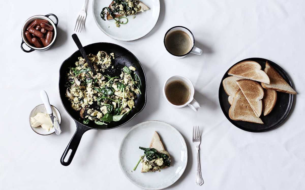 Wild Mushroom and Garlic Scramble
