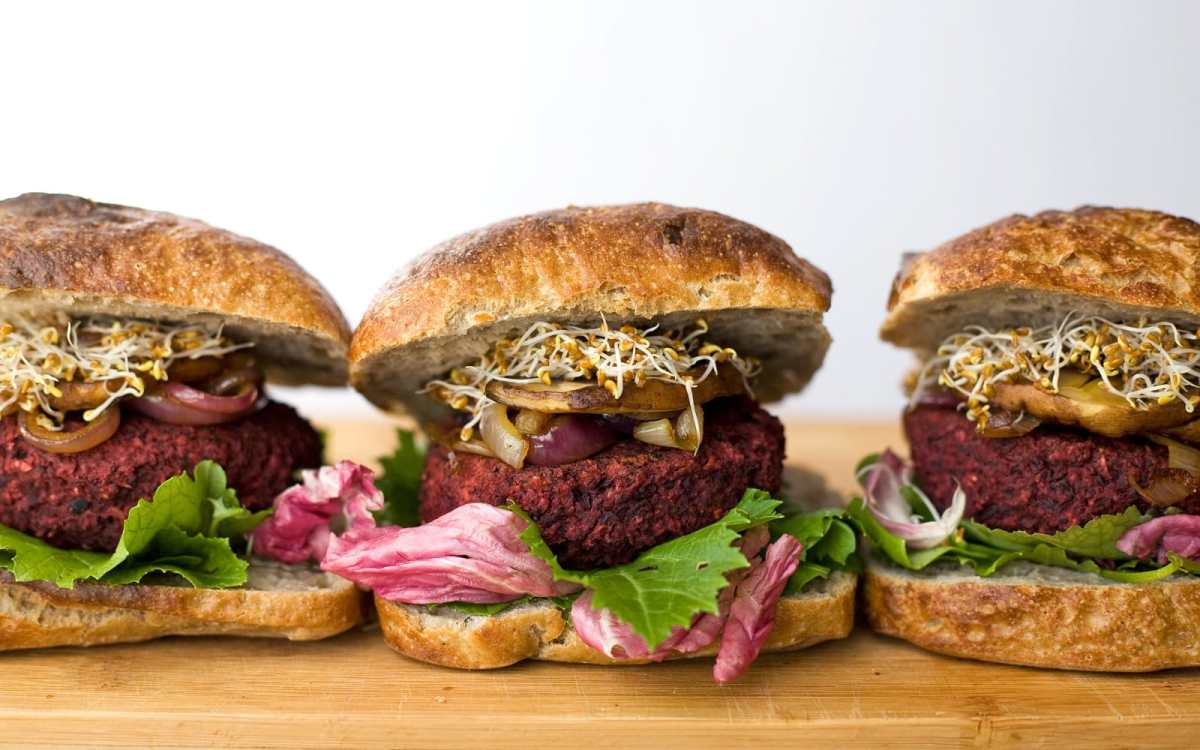 Beet and Black Bean Burgers