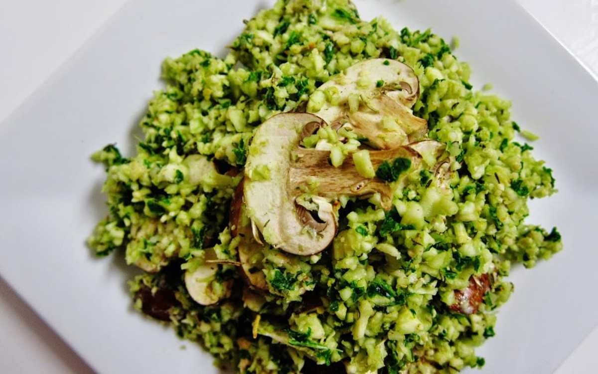 Raw Mushroom Kale Rice