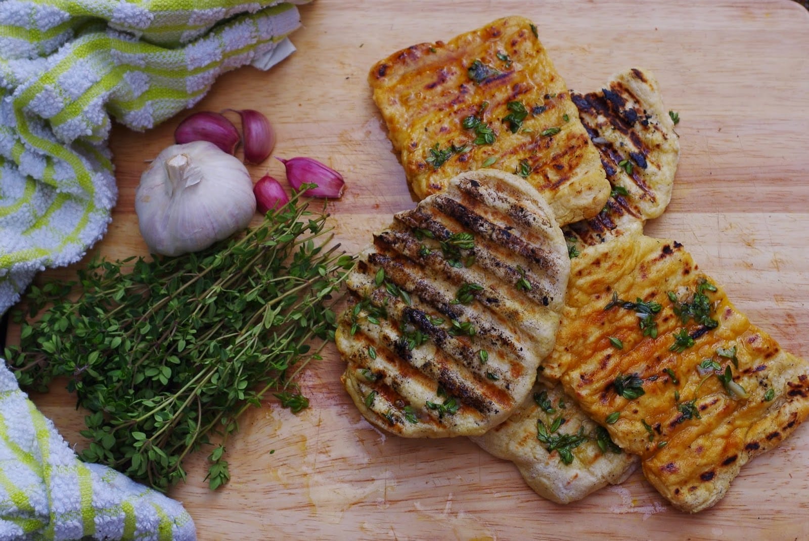 lemon thyme garlic flatbread