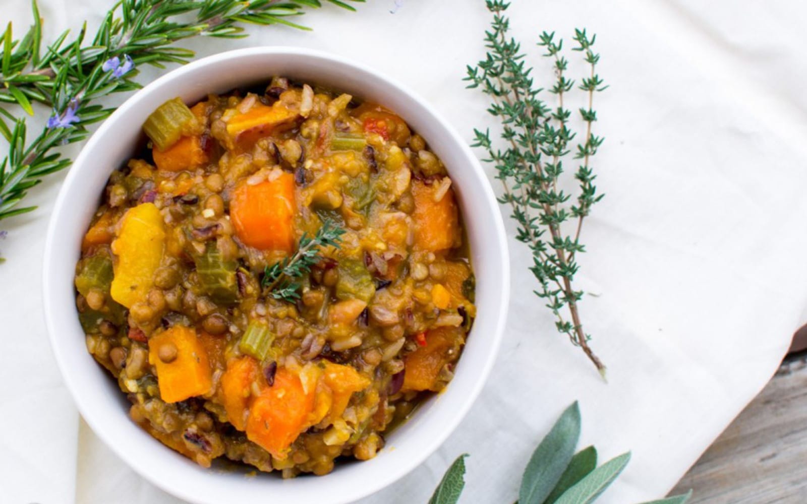herb rice soup