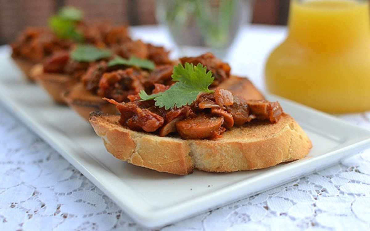 Indian Style Mushroom Bruschetta 2