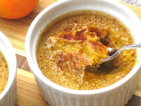 Vegan Pumpkin Pie Custards with Brûlée Topping