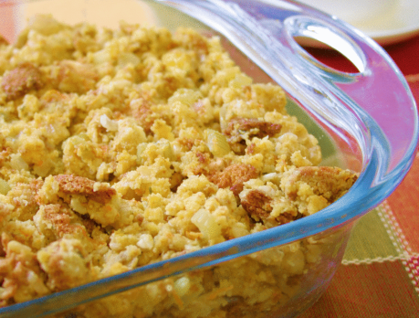 Vegan Cornbread Stuffing with Gravy