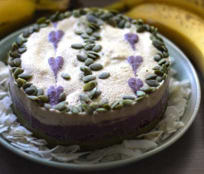Banana Ice Cream With Matcha, Blueberry, and Vanilla Layers
