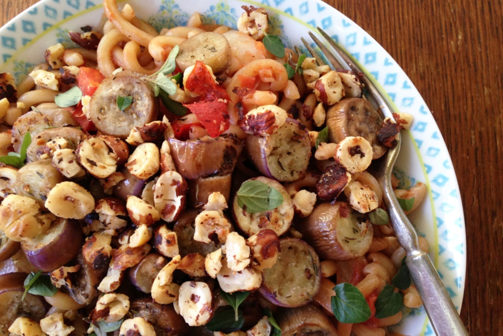 Toasted Hazelnut and Eggplant Pasta [Vegan]