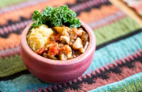 polenta and eggplant stew