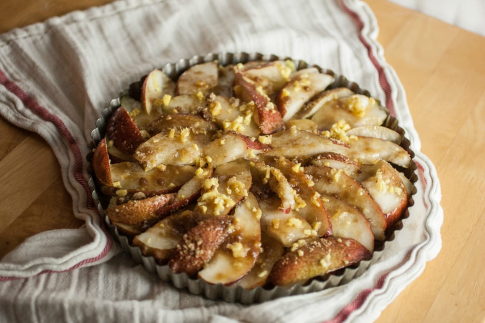 Walnut Crusted Pear-Ginger Tart [Vegan]