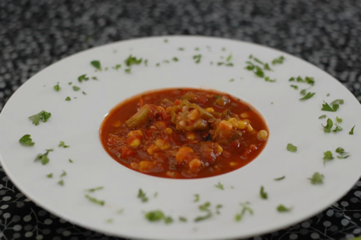 Creole Okra Corn Soup [Vegan, Gluten-Free]