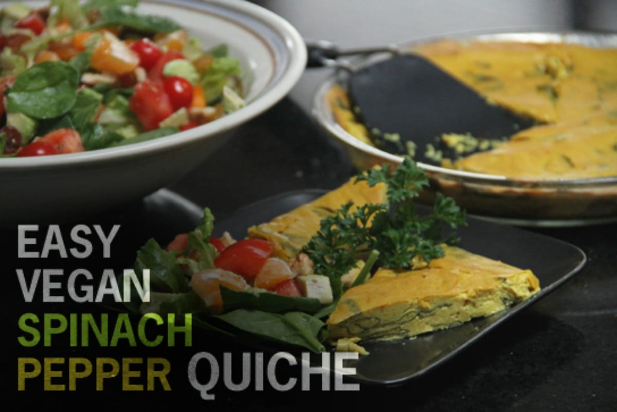 Spinach and Pepper tofu Quiche [Vegan, Gluten-Free]