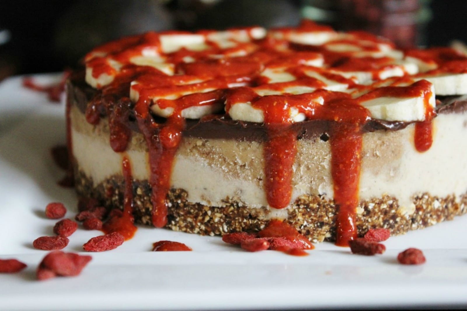 Mindblowing Banana Chocolate Caramel Vegan Ice Cream Cake