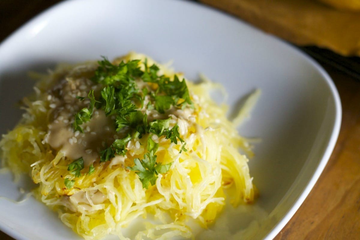 Miso Sesame Spaghetti Squash [Vegan, Gluten-Free]