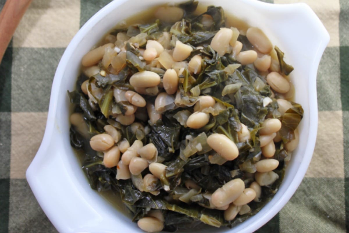 Spicy Collards and White Beans [Vegan, Gluten-Free]