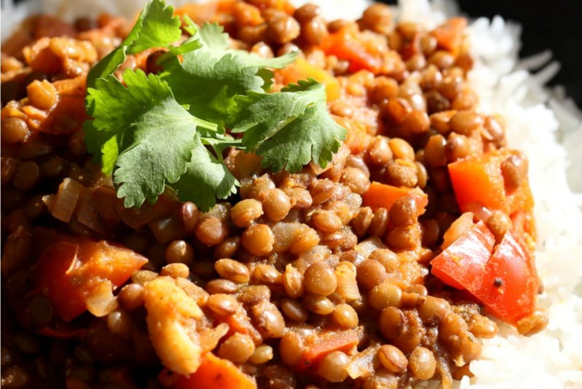 Masala Lentils (Sabut Masoor) [Vegan, Gluten-Free]