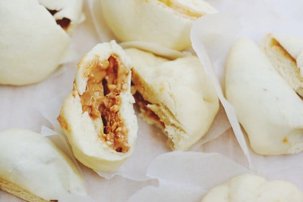 Steamed Chinese Bao With Peanut Butter