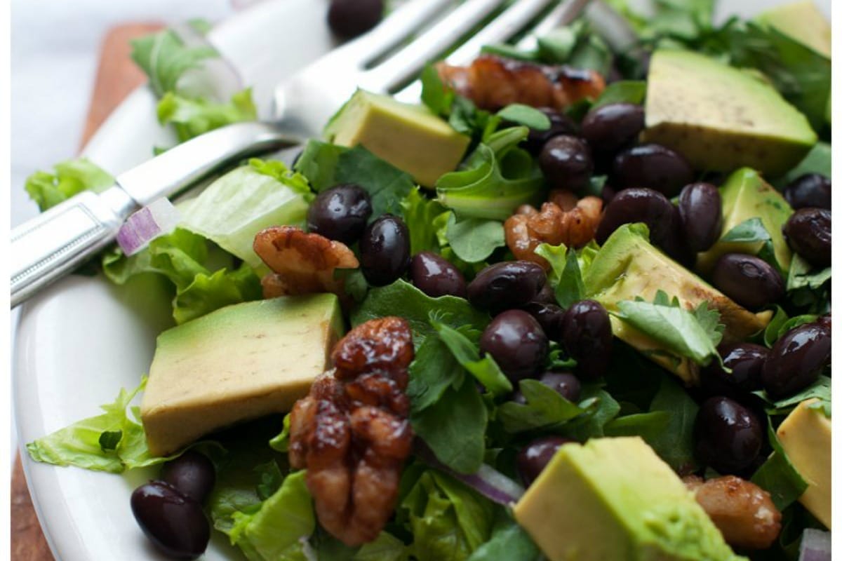 Tamari Walnut Salad With Black Beans [Vegan, Gluten-Free]