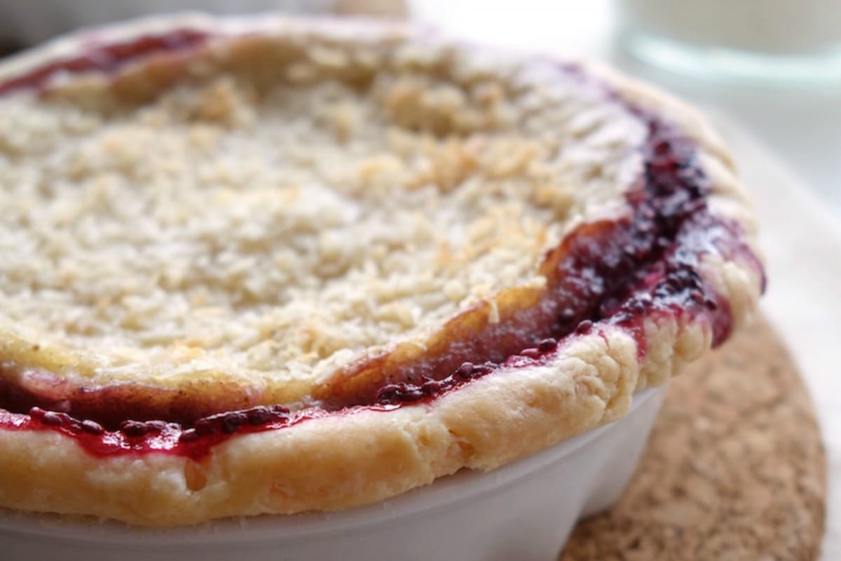 Coconut Cream Pie With Berry Chia Jam [Vegan]