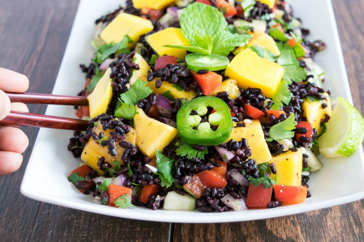 Forbidden Rice and Mango Salad [Vegan, Gluten-Free]