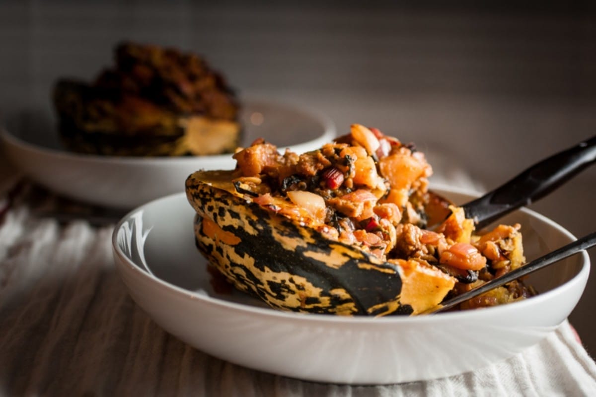 Stuffed Sage Carnival Squash
