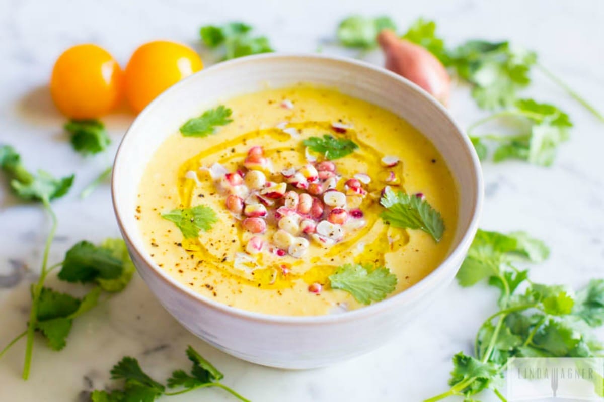 Creamy Corn Gazpacho [Vegan, Gluten-Free]