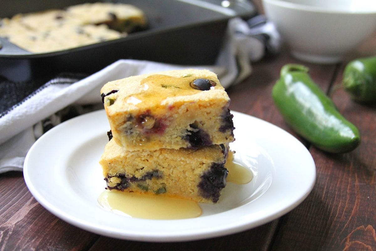 Jalapeno and Blueberry Cornbread [Vegan]
