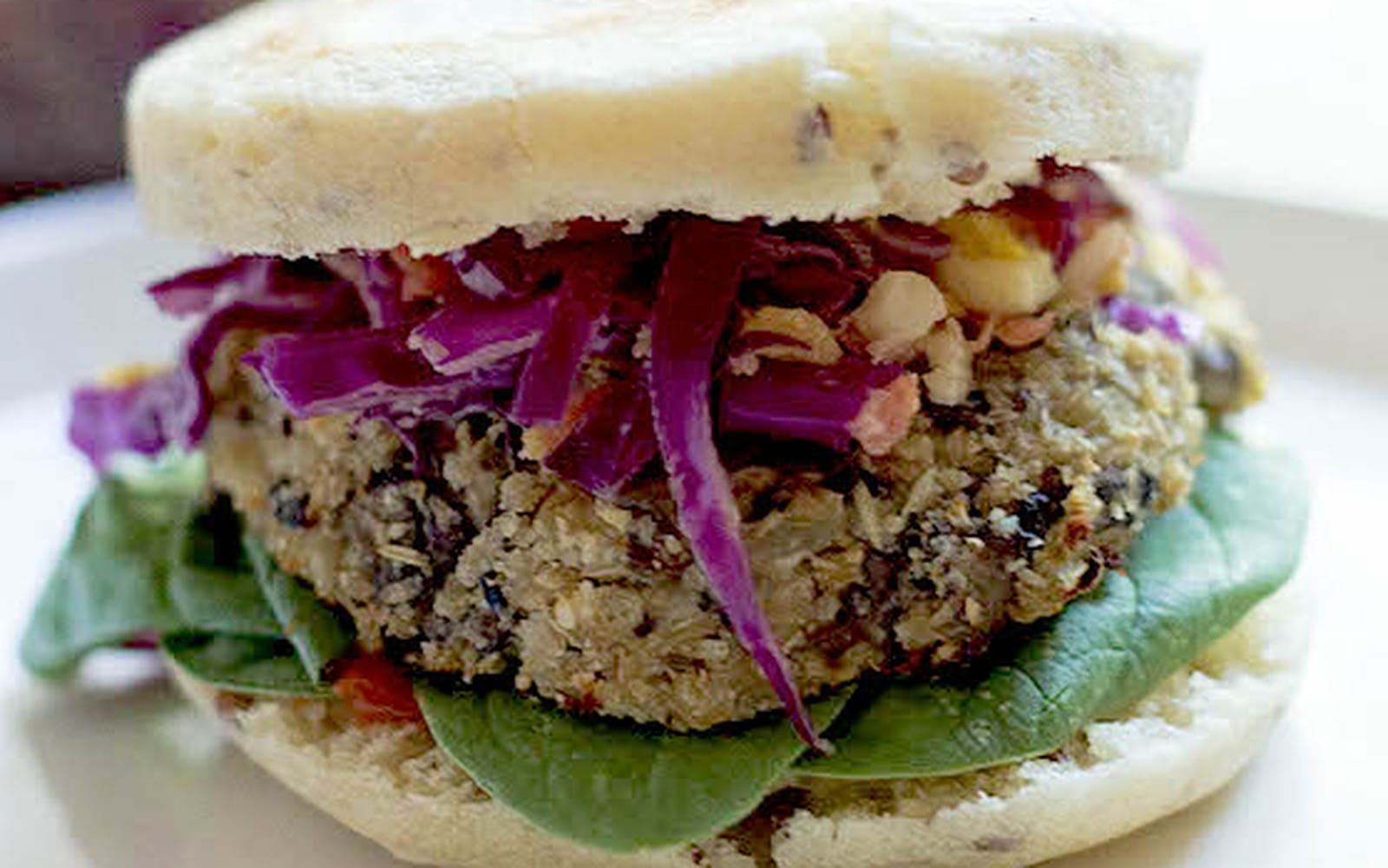 Mushroom Cauliflower Burgers With Mustard Tahini Slaw [Vegan, Gluten-Free]