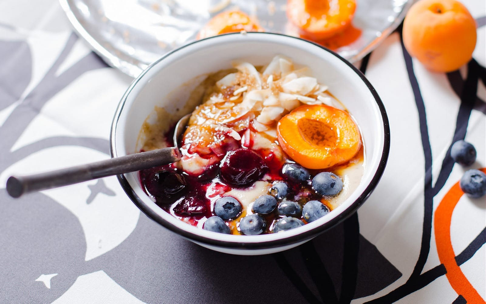 Coconut Flour Porridge With Roasted Apricots [Vegan, Gluten-Free]