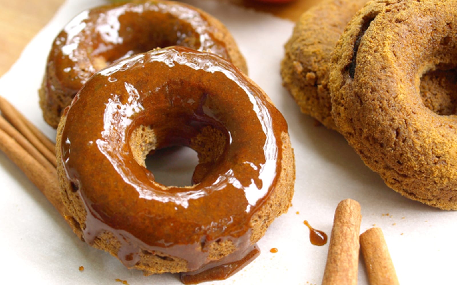 Spiced Apple Doughnuts With Apple Cider Glaze