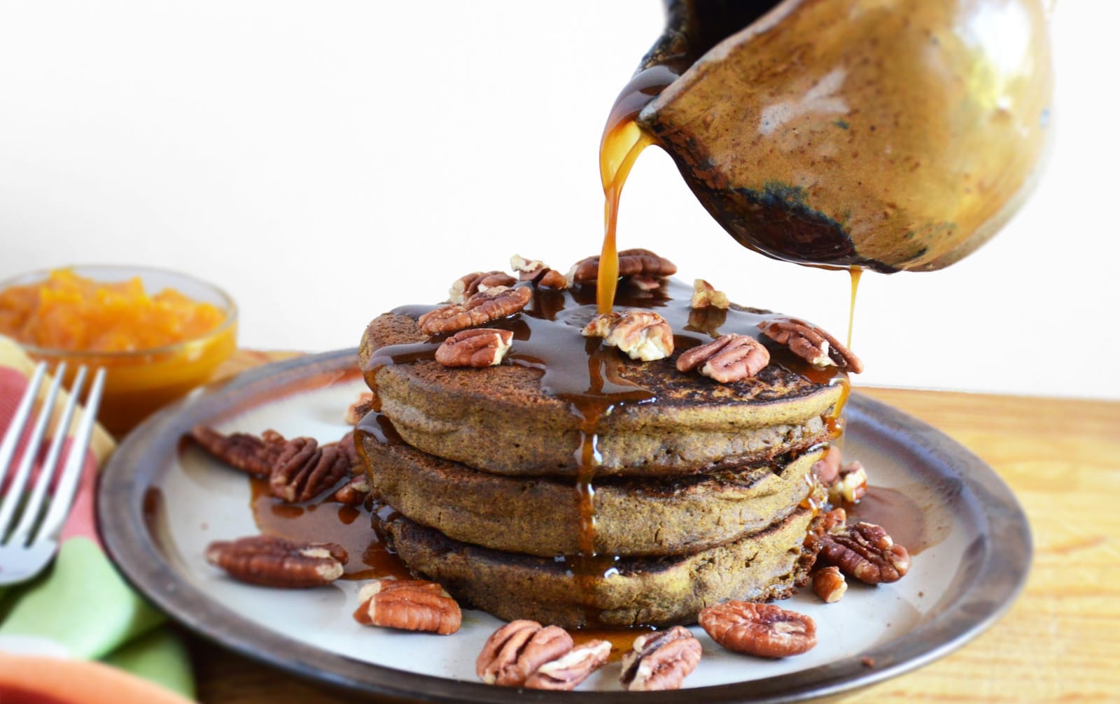 Pumpkin Peanut Butter Pancakes [Vegan, Gluten-Free]