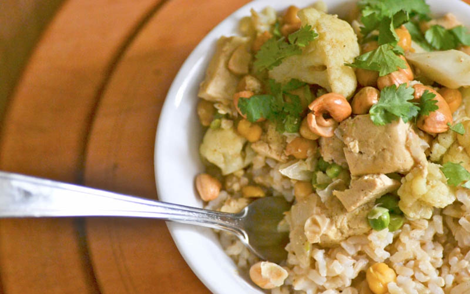 Cauliflower Chickpea Cashew Curry