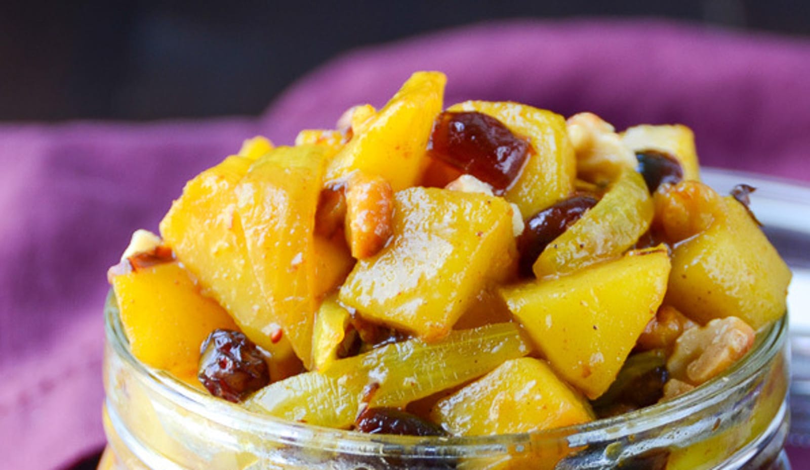 Curried Apple Walnut Chutney [Vegan]