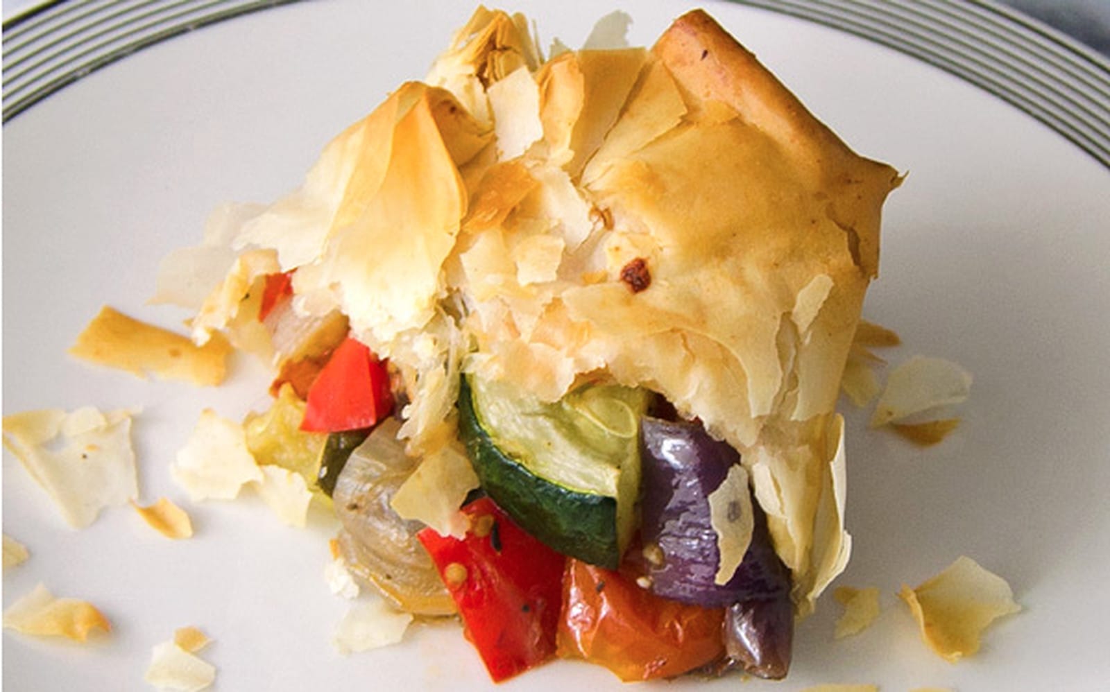 Roasted Vegetable Phyllo Bundles [Vegan]