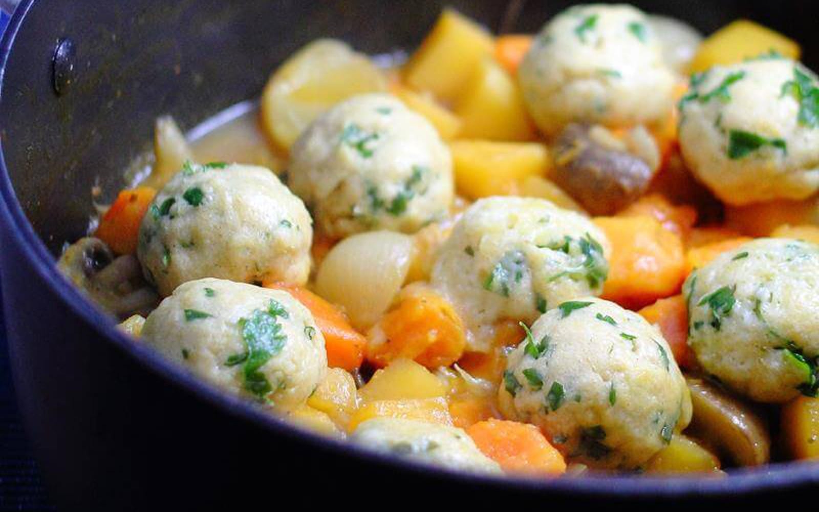 Root Vegetable Casserole With Parsley Dumplings