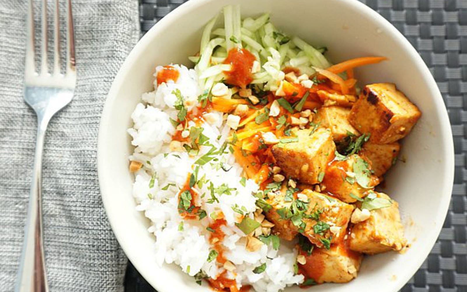 Spicy Tofu Rice Bowl